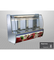 Balcão De Açougue Polo Frio 1.50m Vidro Curvo Sem Depósito Inox